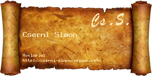 Cserni Simon névjegykártya